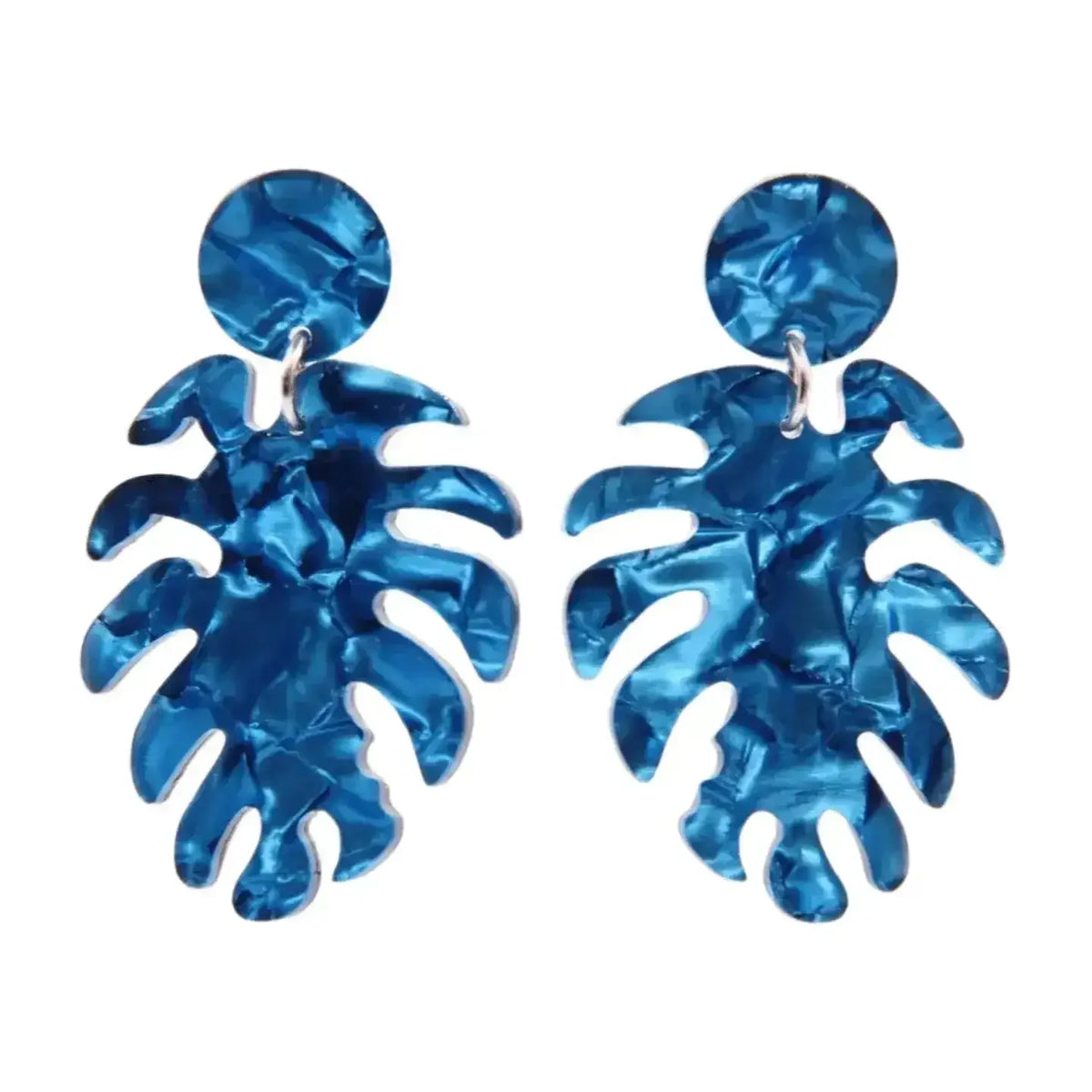 'Dame + the Devil' Exquisite Monstera Leaf Drop Earrings - Fiery Blood Red - Dame + the Devil Emporium