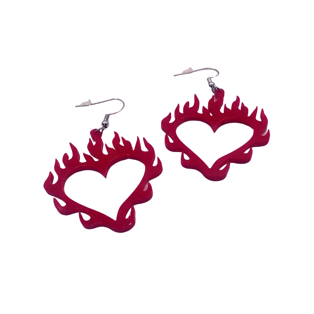 Heart Flame Earrings - Dame + the Devil Emporium dameandthedevilemporium.com Earrings