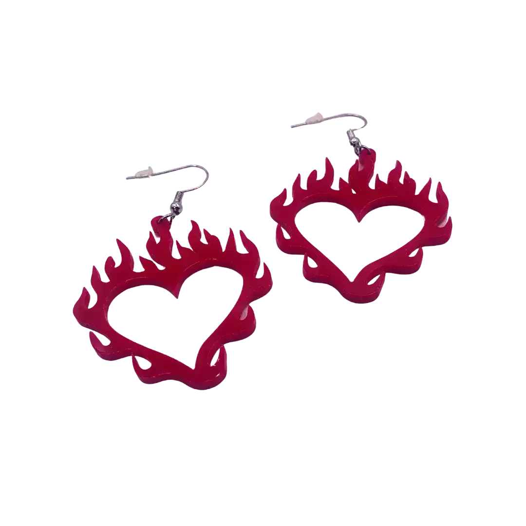 Heart Flame Earrings - Dame + the Devil Emporium dameandthedevilemporium.com Earrings
