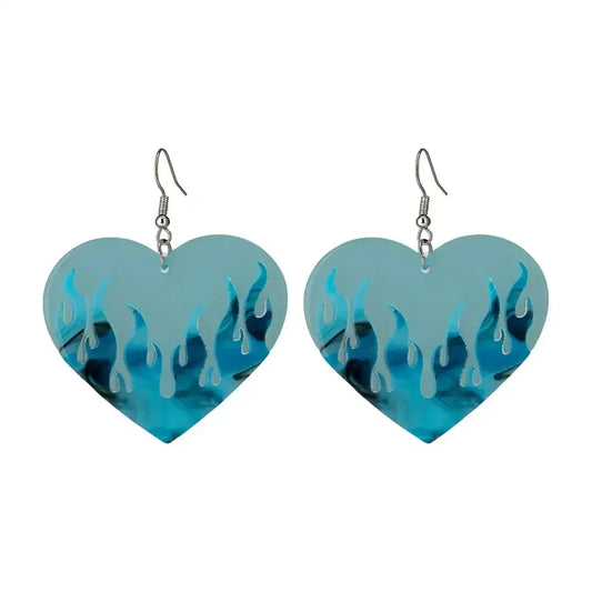 'Dame + the Devil' Heart Flame Earrings - Peach - Dame + the Devil Emporium