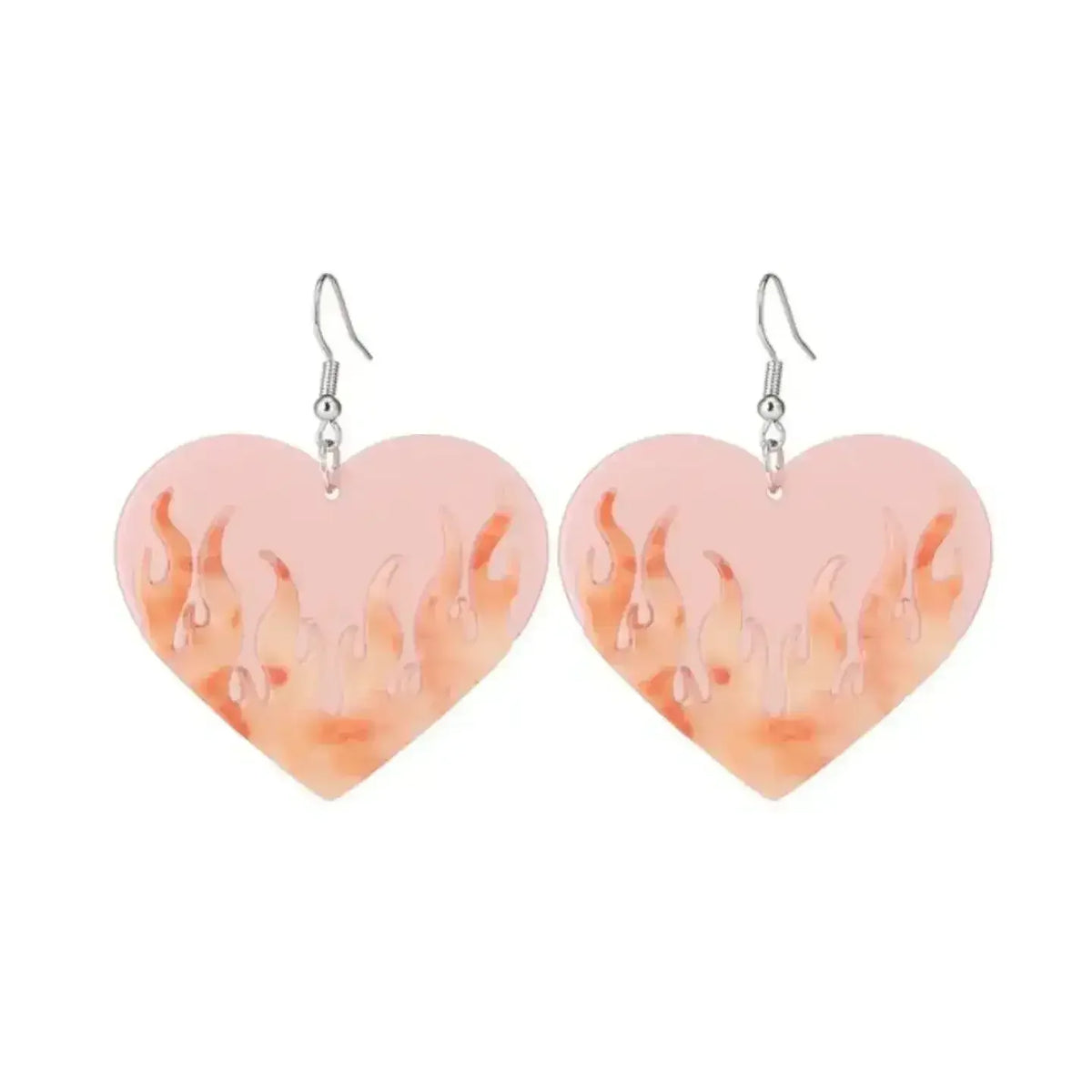 'Dame + the Devil' Heart Flame Earrings - Red - Dame + the Devil Emporium
