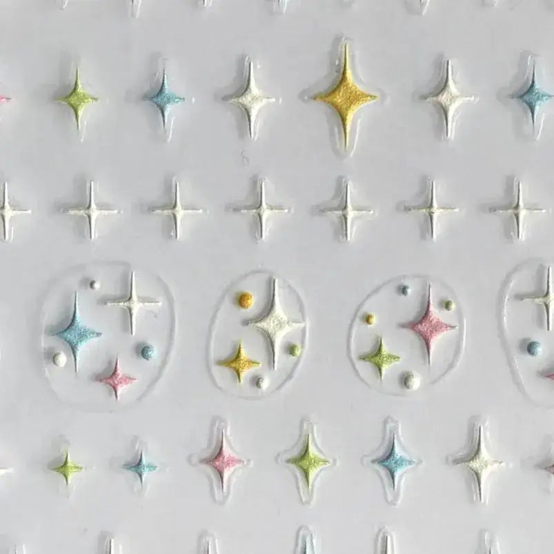 'Dame + the Devil' - Pastel Atomic Star Nail Adornments - Dame + the Devil Emporium