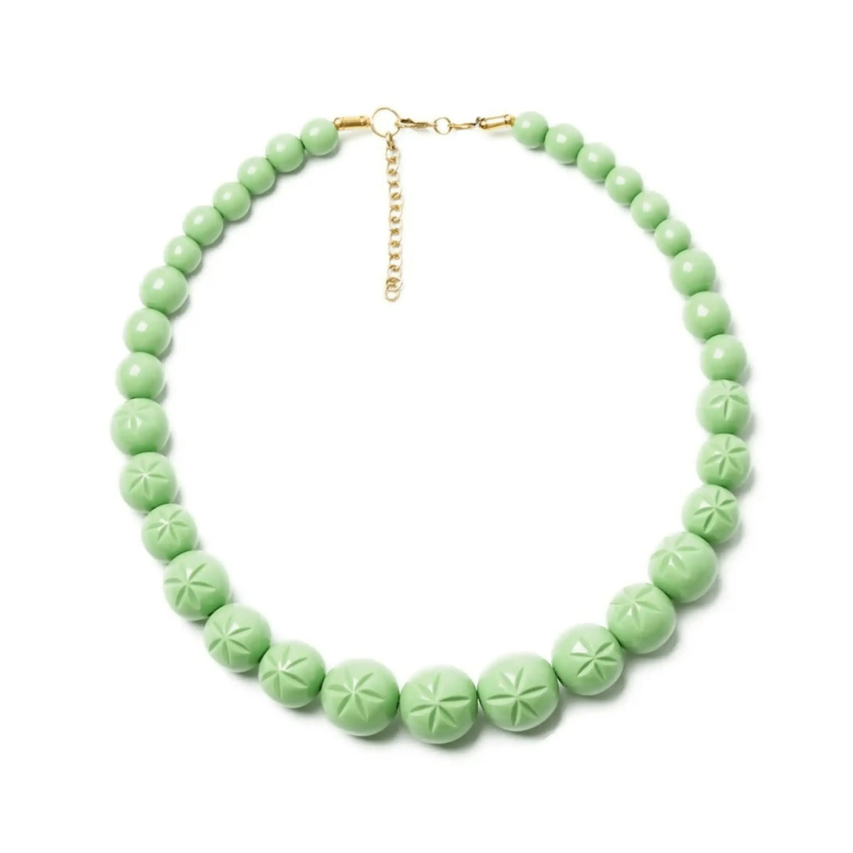 Tea Heavy Carved Bead Necklace by Splendette - Dame + the Devil Emporium dameandthedevilemporium.com Necklace