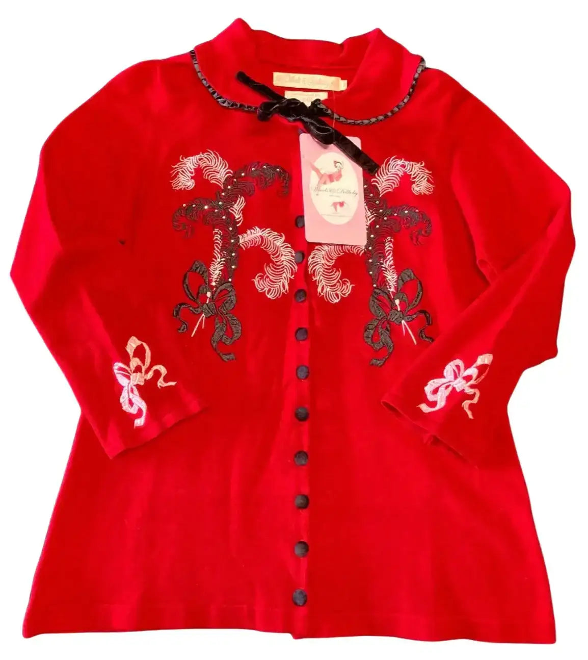 Pre Loved: Wheels & Dollbaby - Dita Plume De Teese Rouge Cardigan - Limited Edition