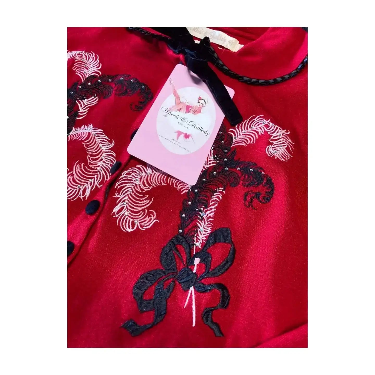 Pre Loved: Wheels & Dollbaby - Dita Plume De Teese Rouge Cardigan - Limited Edition