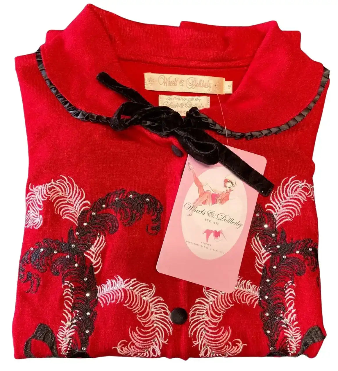 Pre Loved: Wheels & Dollbaby - Dita Plume De Teese Rouge Cardigan - Limited Edition