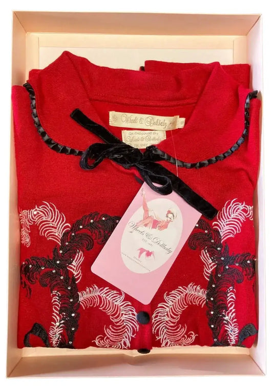 Pre Loved: Wheels & Dollbaby - Dita Plume De Teese Rouge Cardigan - Limited Edition