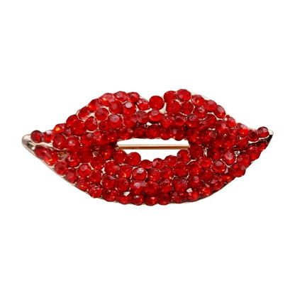 'Dame + the Devil' Super Cute Vibrant Red Lips Brooch