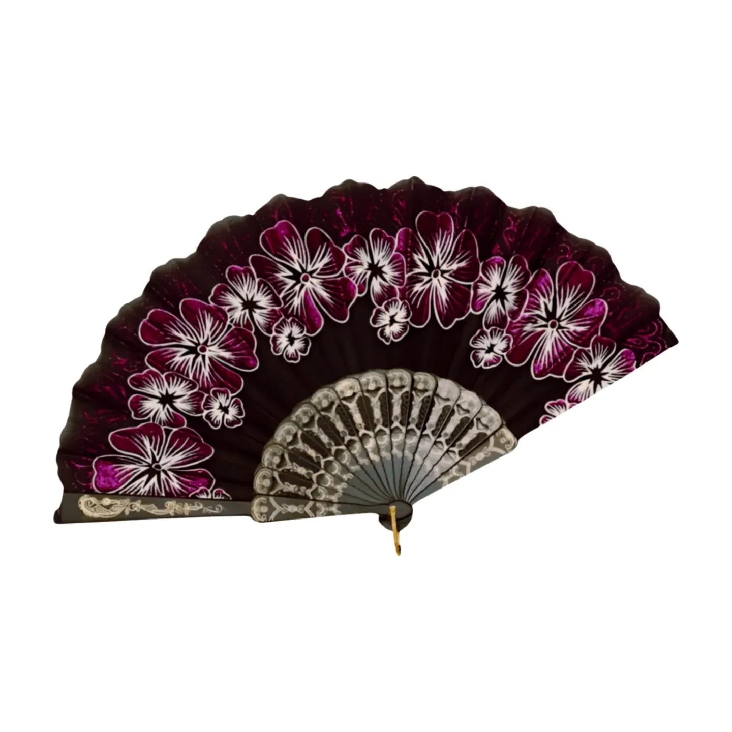 'Dame + the Devil' Hand Fan - Hibiscus Purple