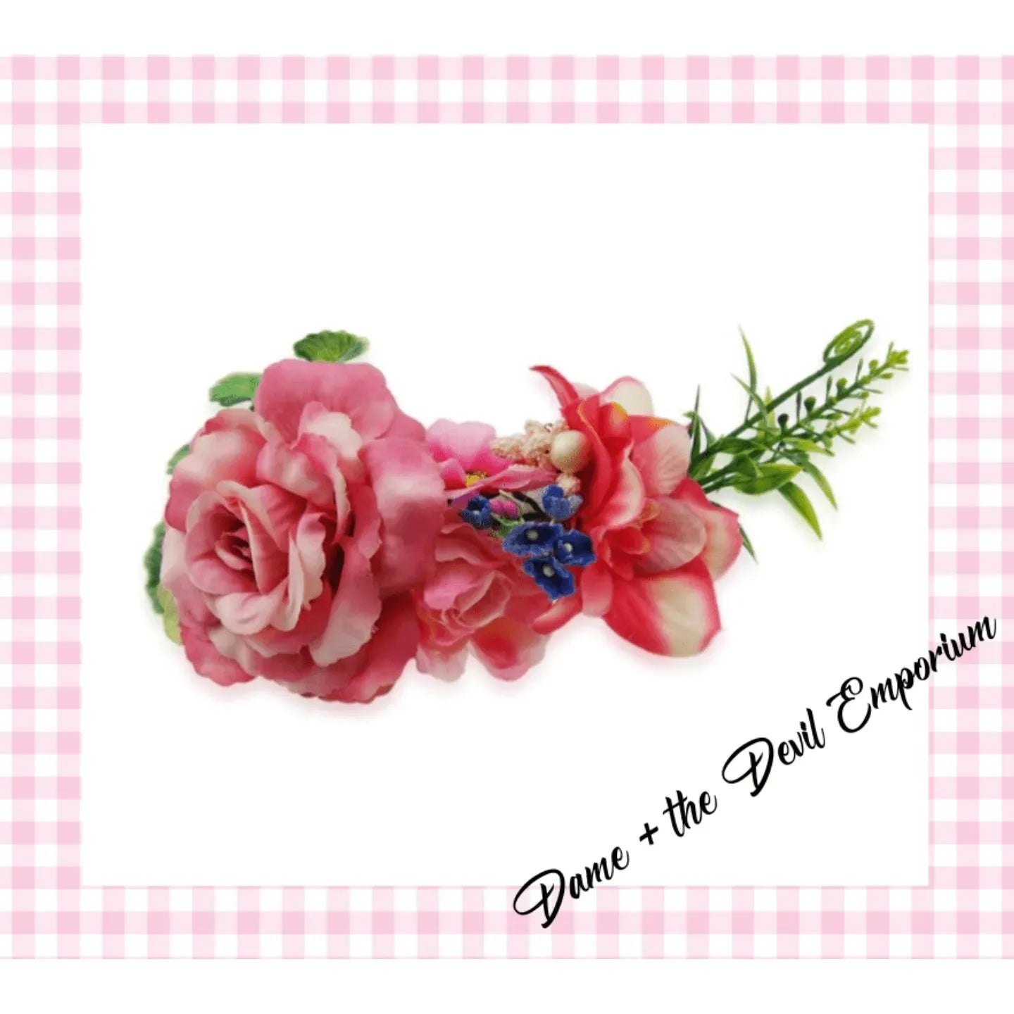 'Dame + the Devil' Floral Hair Clip - Rose - Dame + the Devil Emporium