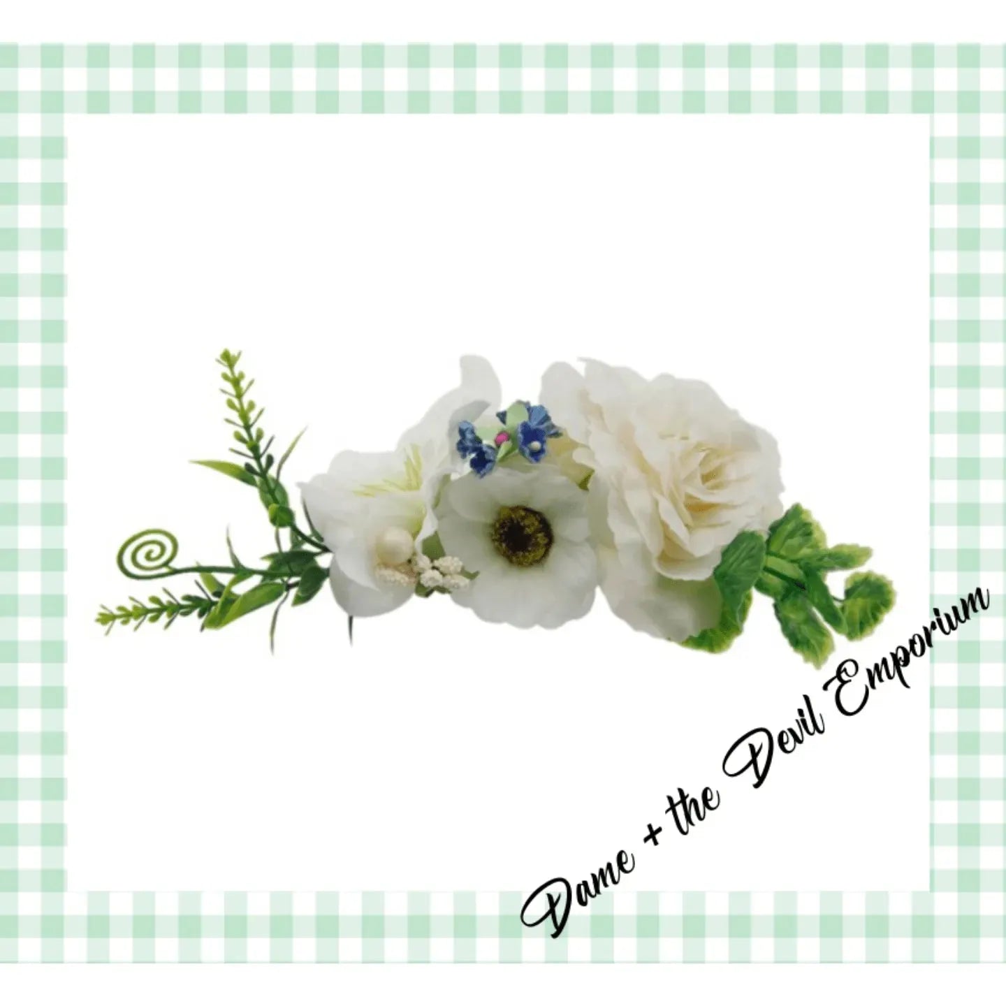 'Dame + the Devil' Floral Hair Clip - White - Dame + the Devil Emporium