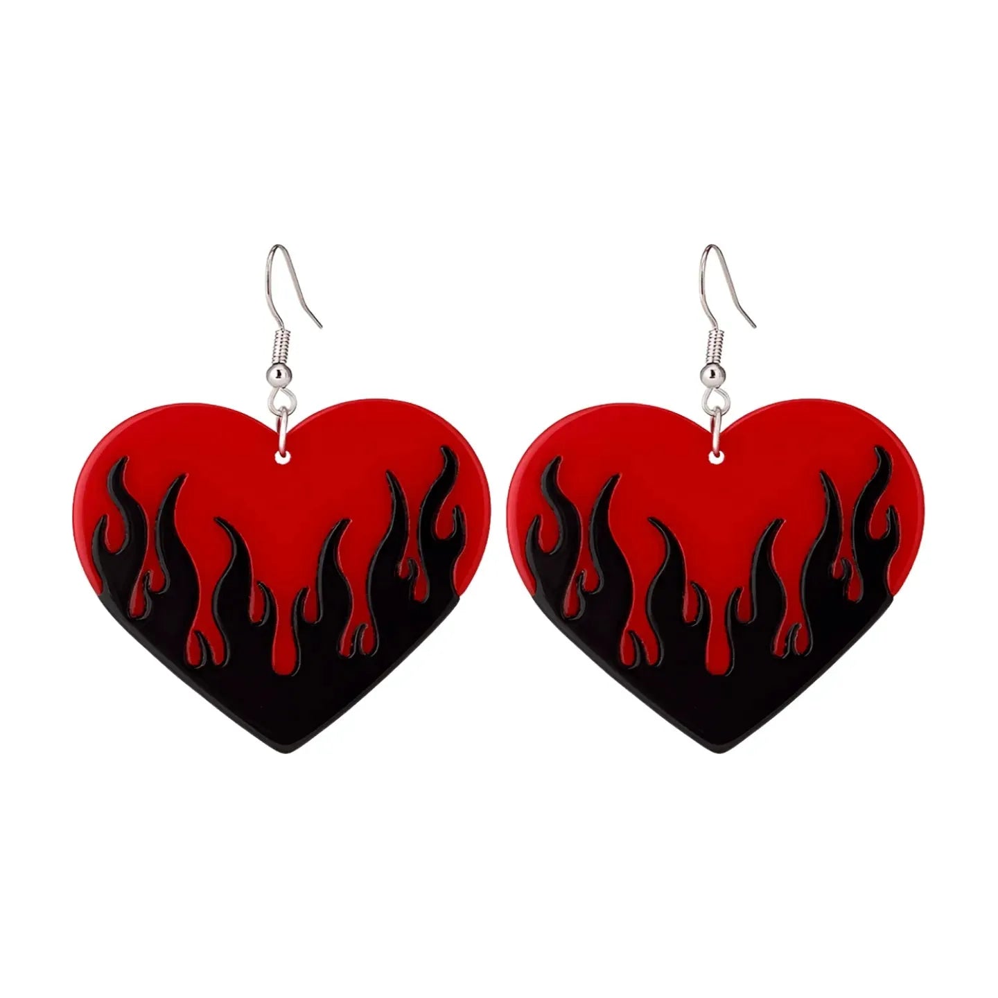 'Dame + the Devil' Heart Flame Earrings - Blue - Dame + the Devil Emporium