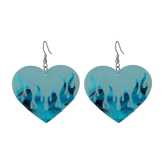 'Dame + the Devil' Heart Flame Earrings - Peach - Dame + the Devil Emporium
