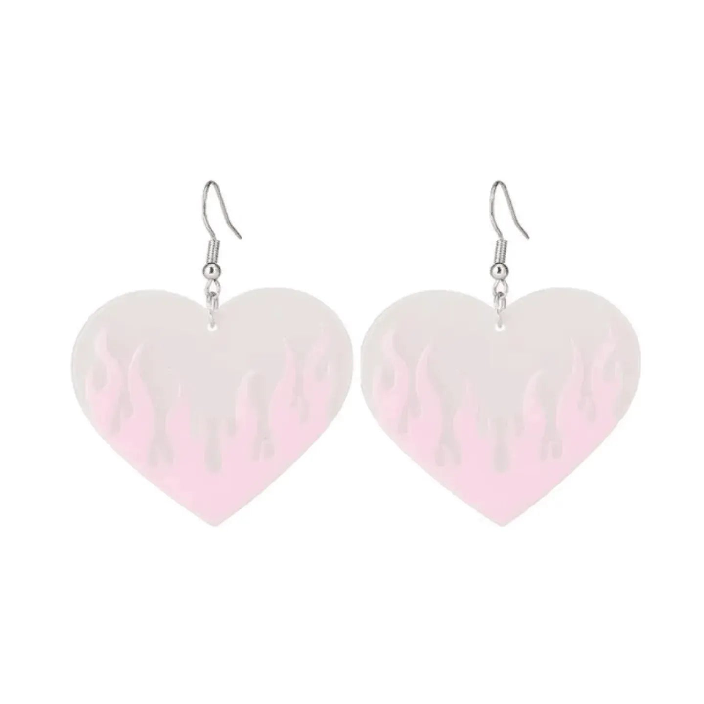 'Dame + the Devil' Heart Flame Earrings - Peach - Dame + the Devil Emporium