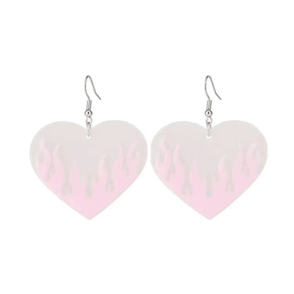 'Dame + the Devil' Heart Flame Earrings - White - Dame + the Devil Emporium