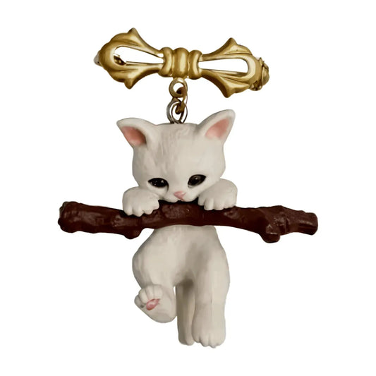 'Dame + the Devil' Kitty Kapers Brooch - Gold - Dame + the Devil Emporium