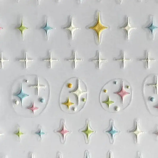 'Dame + the Devil' - Pastel Atomic Star Nail Adornments - Dame + the Devil Emporium