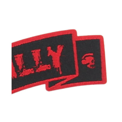 'Dame + the Devil' Psychobilly Ribbon Patch - Blood Red - Dame + the Devil Emporium