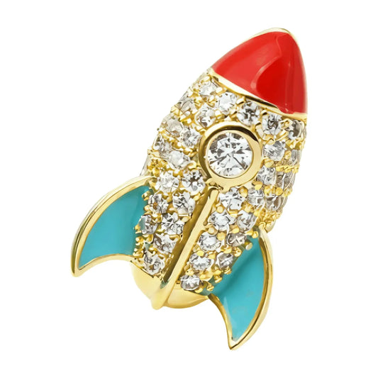 'Dame + the Devil' Rocket Razzle Lapel Pin - Dame + the Devil Emporium