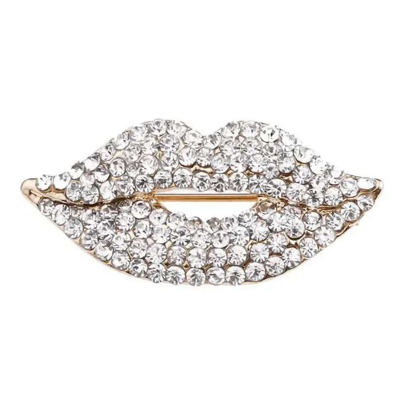 'Dame + the Devil' Super cute vibrant rhinestone lips brooch - Dame + the Devil Emporium