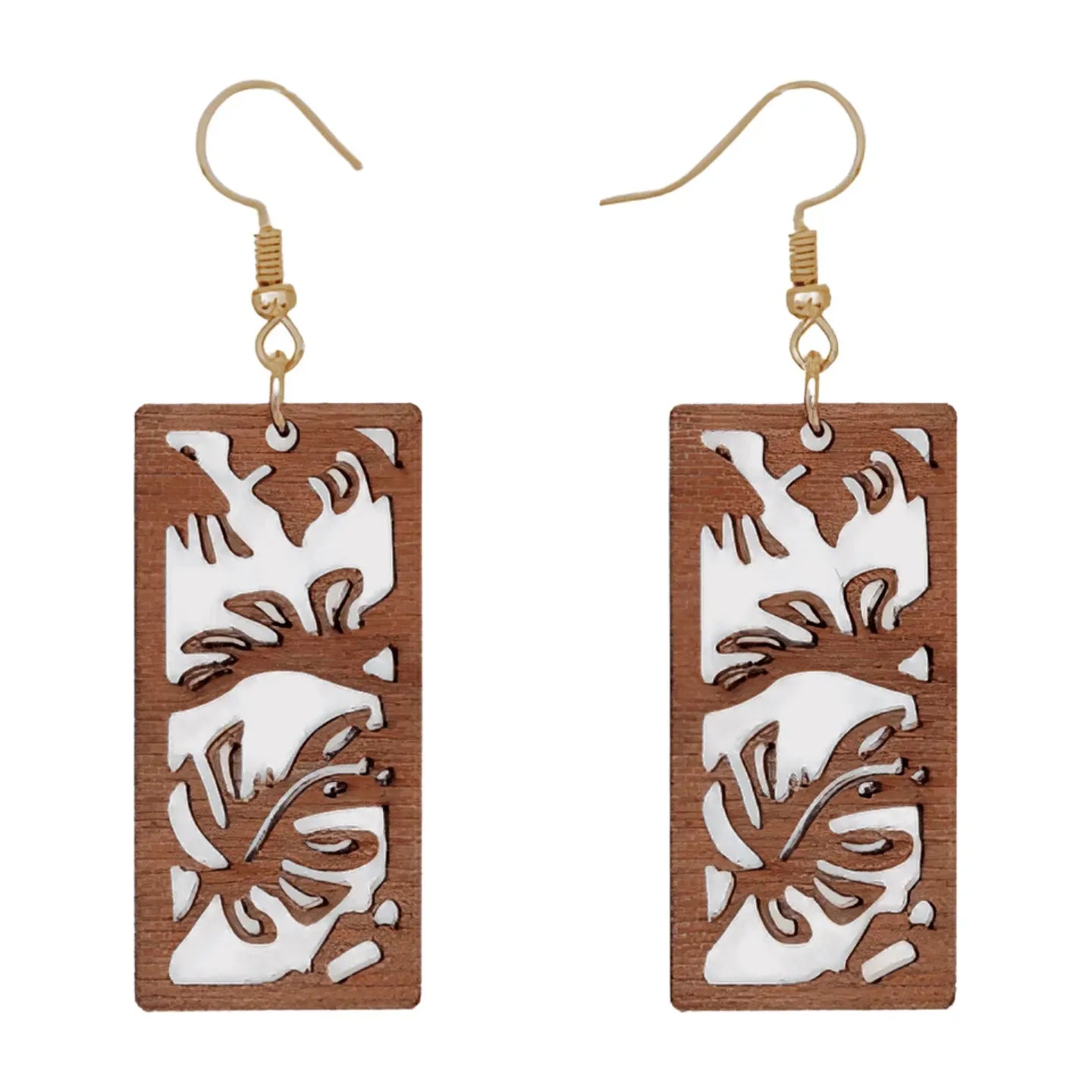 'Dame + the Devil' Tiki Tropicana Wooden Earrings - Dame + the Devil Emporium