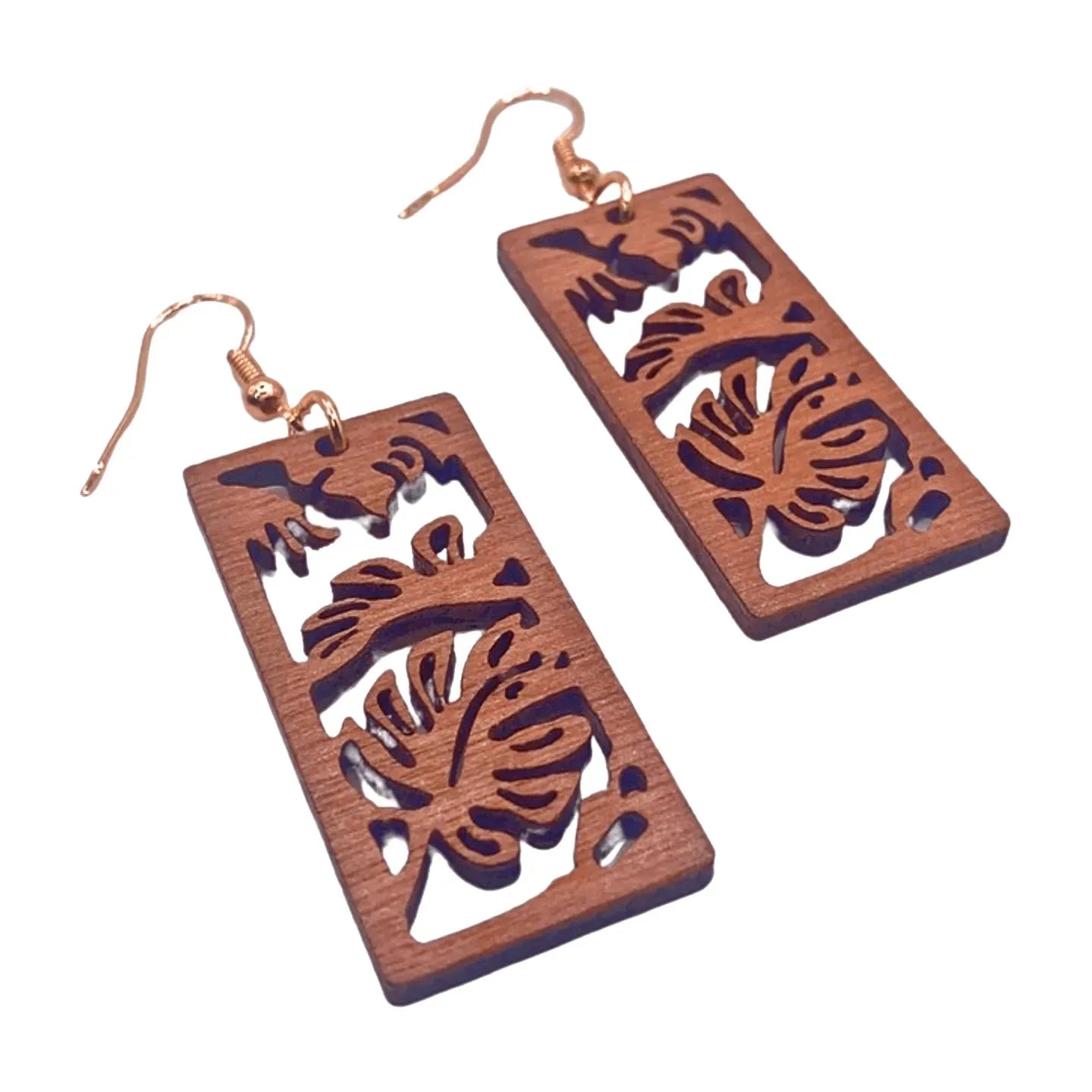 'Dame + the Devil' Tiki Tropicana Wooden Earrings - Dame + the Devil Emporium